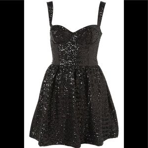 Black Sequin Mini Dress